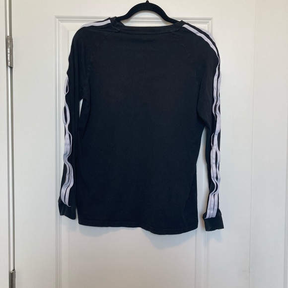 Adidas Kids Black and White Long Sleeve Tee - Picture 3 of 4